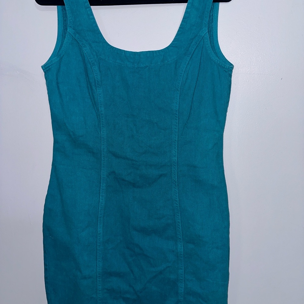 Vintage BONGO Teal body con Mini Dress